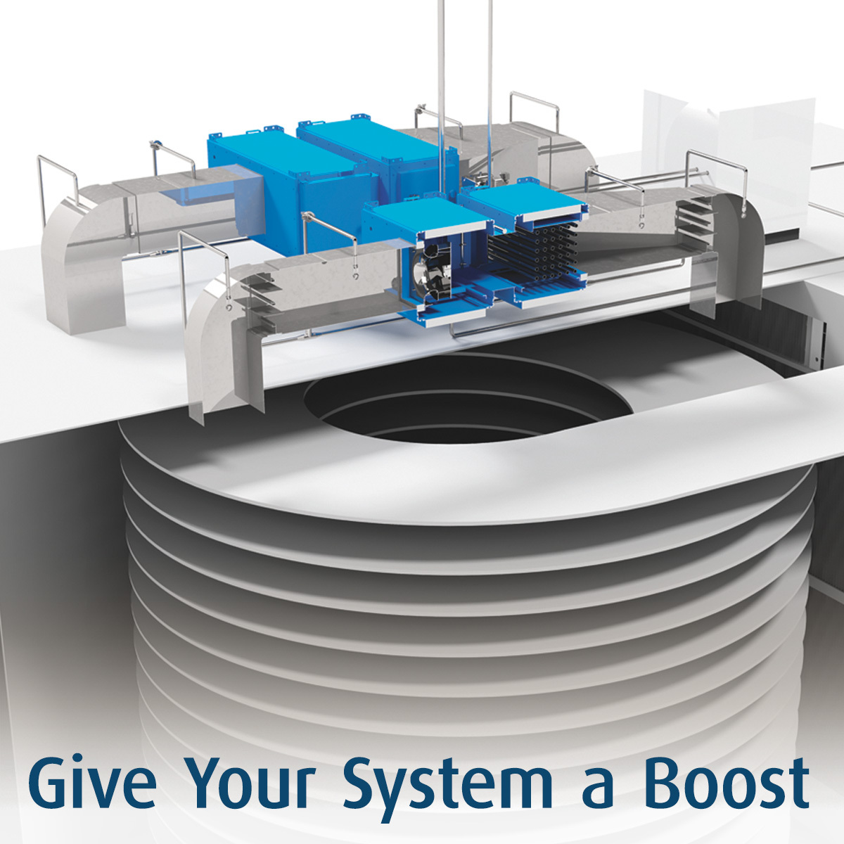 Linde NITROBOOST supplemental refrigeration system adding cooling capacity to a spiral freezer